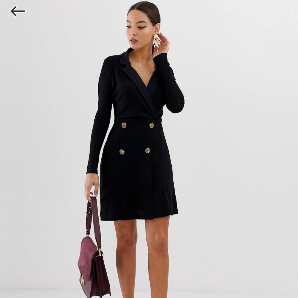 Mini Rib double breasted blazer dress